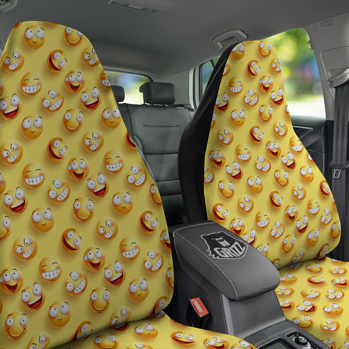 Emoji And Facial Expressions Print Pattern Car Seat Covers-grizzshop