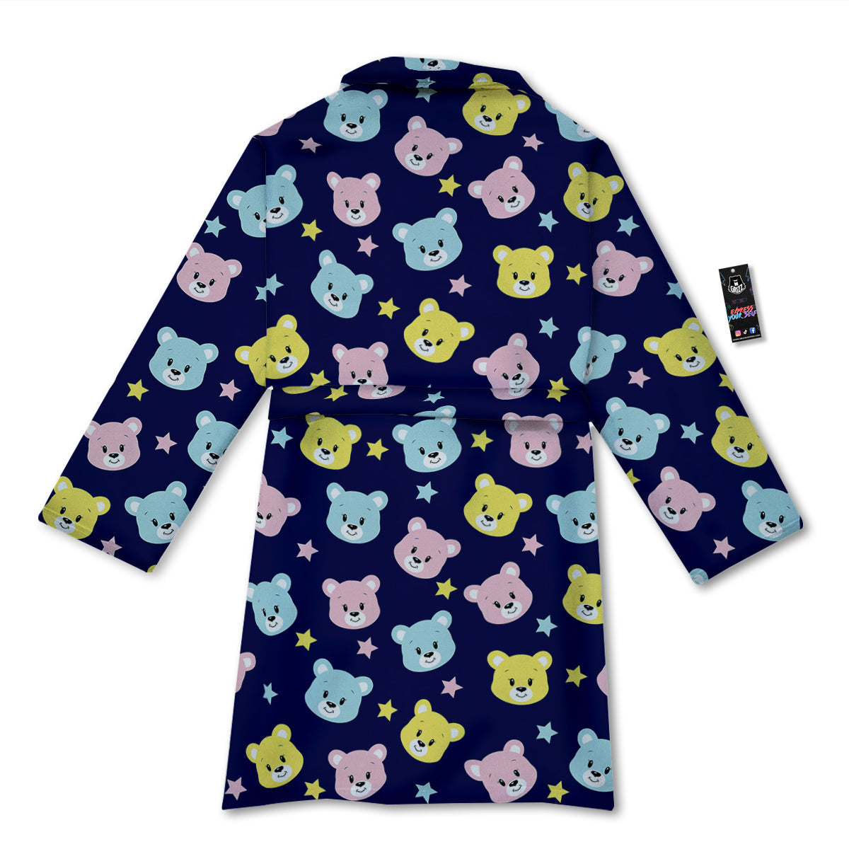 Emoji Bear Print Pattern Bathrobe-grizzshop