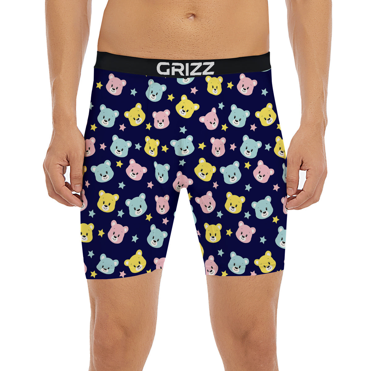 Emoji Bear Print Pattern Boxer Briefs-grizzshop
