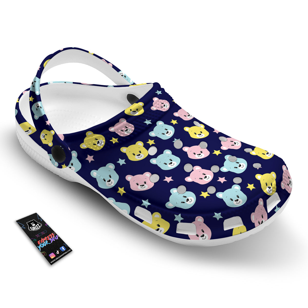 Emoji Bear Print Pattern Clog-grizzshop
