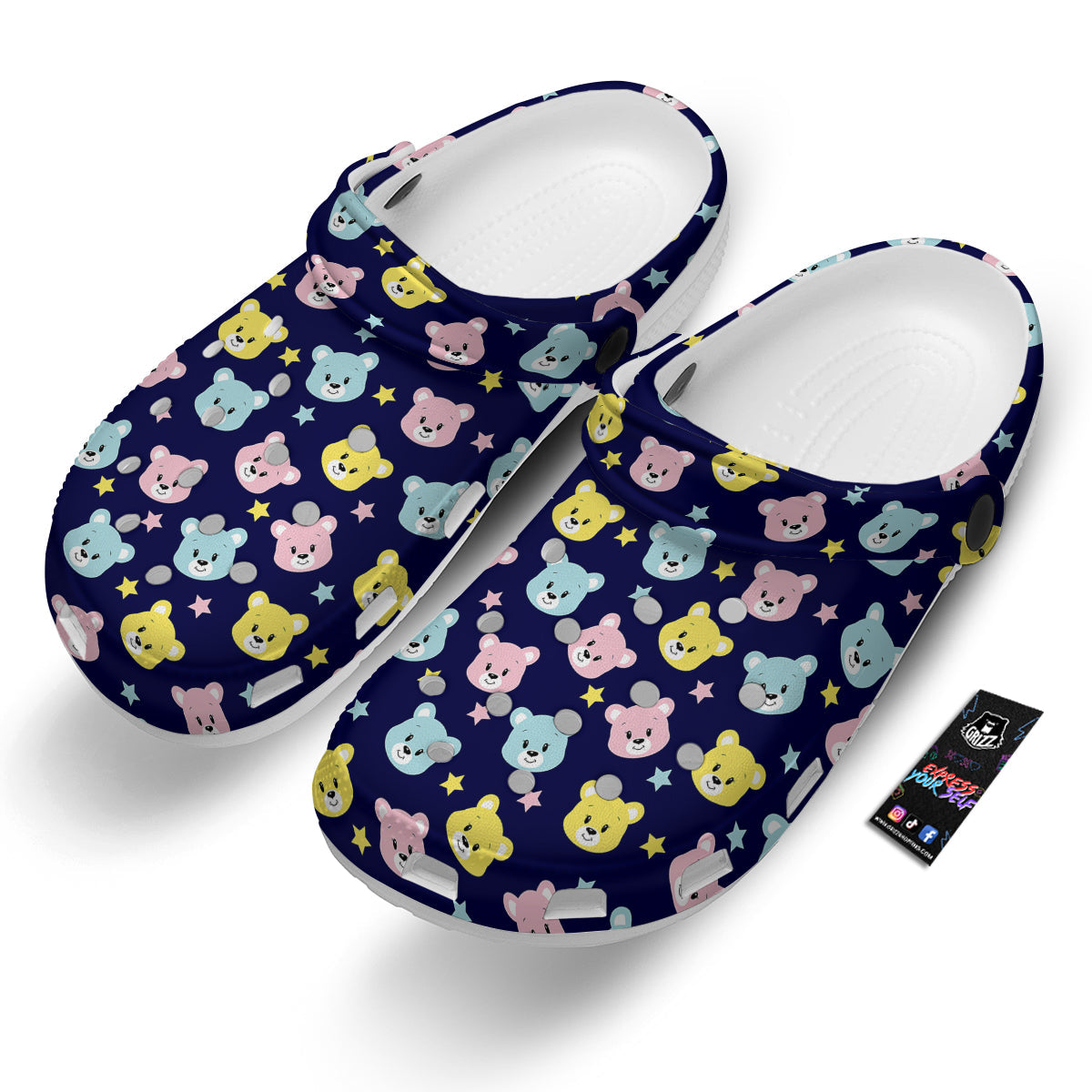 Emoji Bear Print Pattern Clog-grizzshop