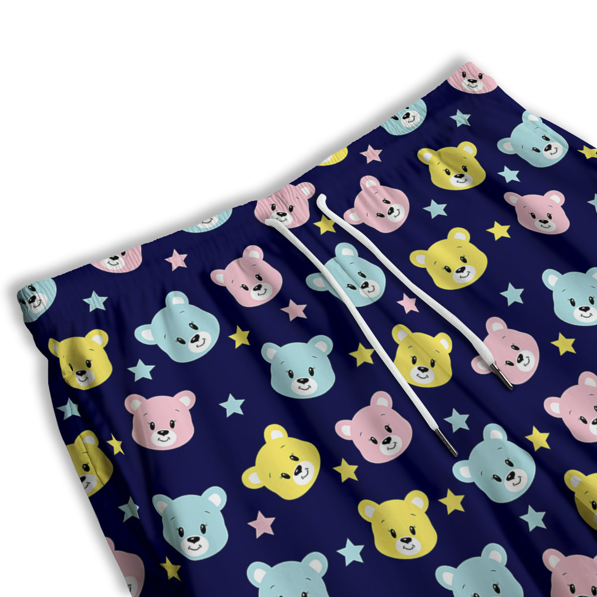 Emoji Bear Print Pattern Men's Athletic Shorts