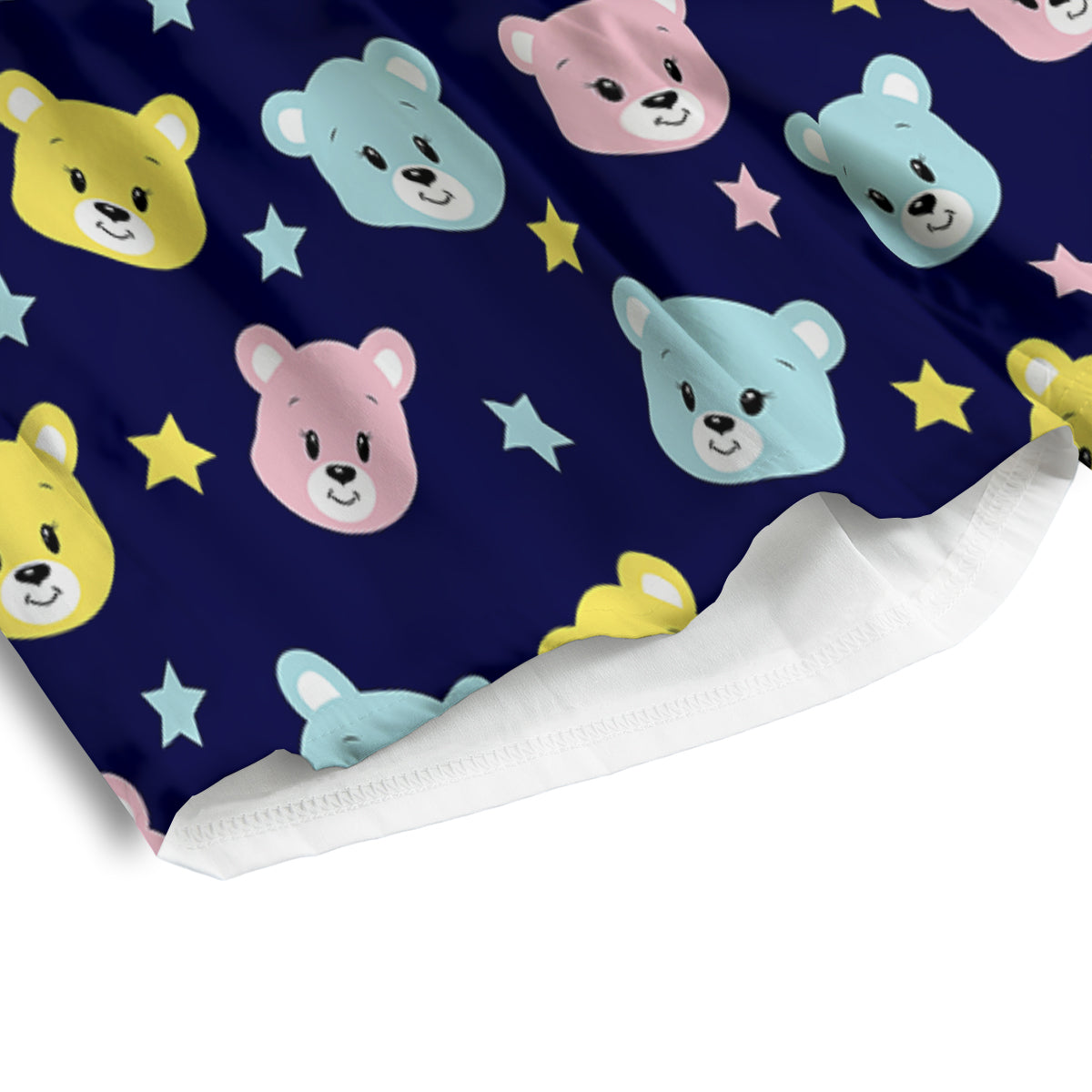 Emoji Bear Print Pattern Men's Athletic Shorts