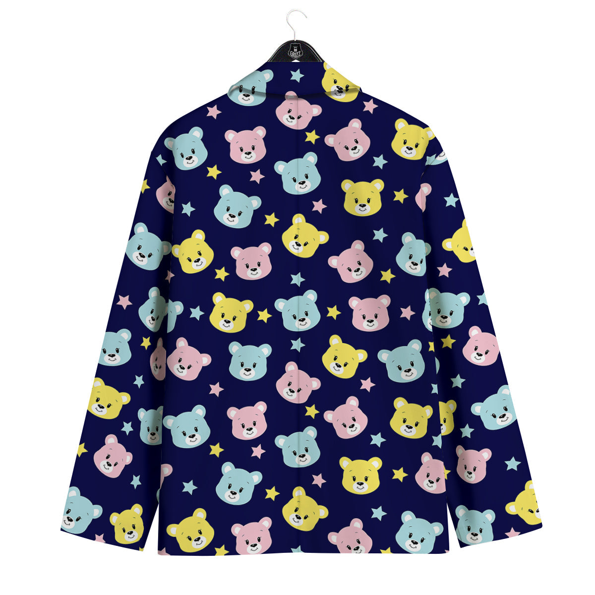 Emoji Bear Print Pattern Men's Sport Coat-grizzshop