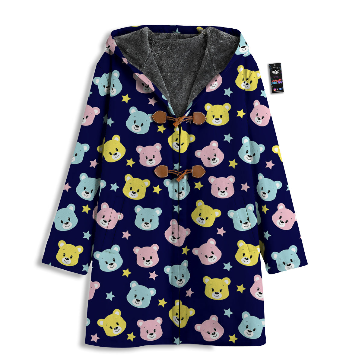 Emoji Bear Print Pattern Men's Windbreaker Jacket-grizzshop