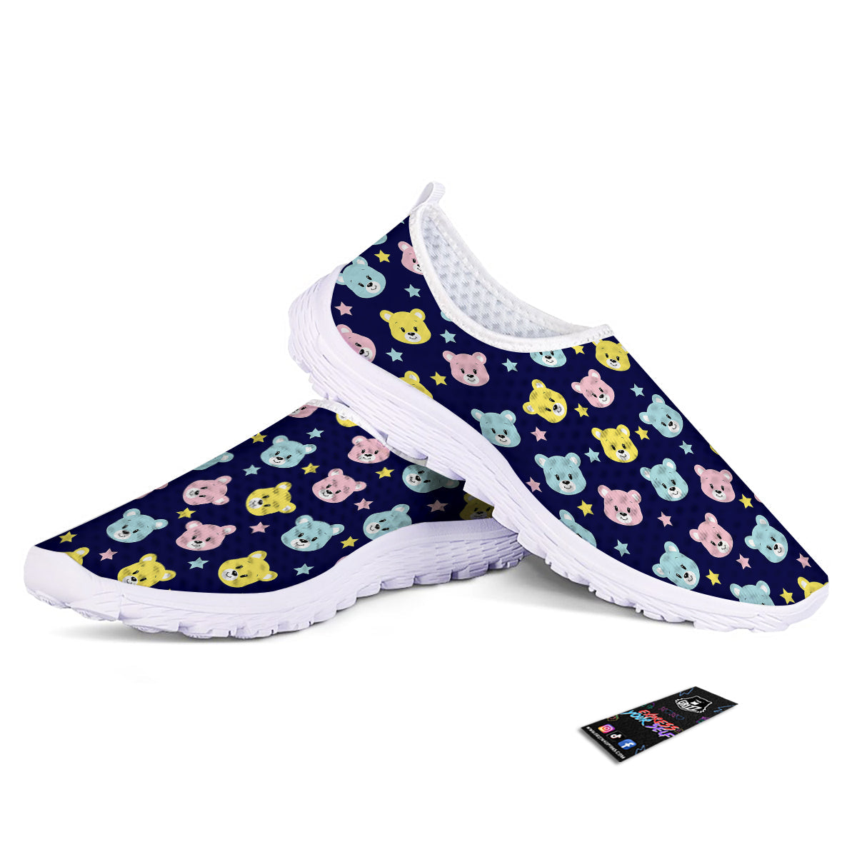 Emoji Bear Print Pattern Nurse Shoes-grizzshop