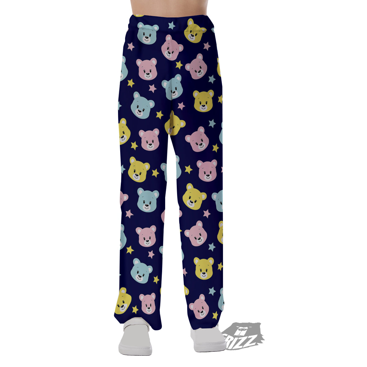 Emoji Bear Print Pattern Pajama Pants-grizzshop