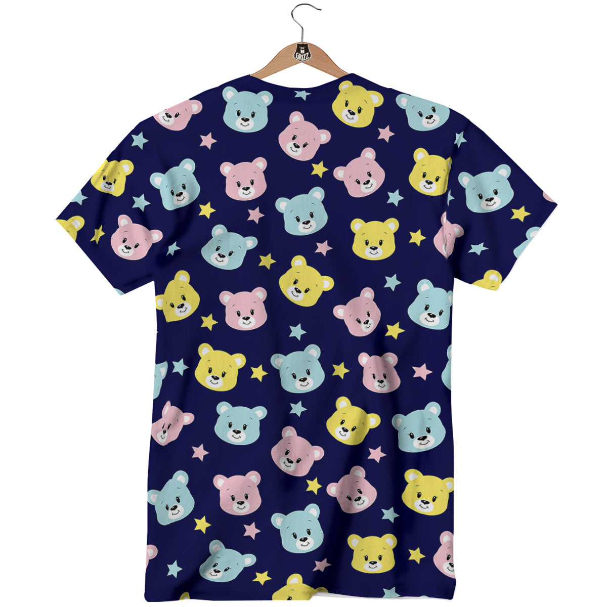 Emoji Bear Print Pattern T-Shirt-grizzshop