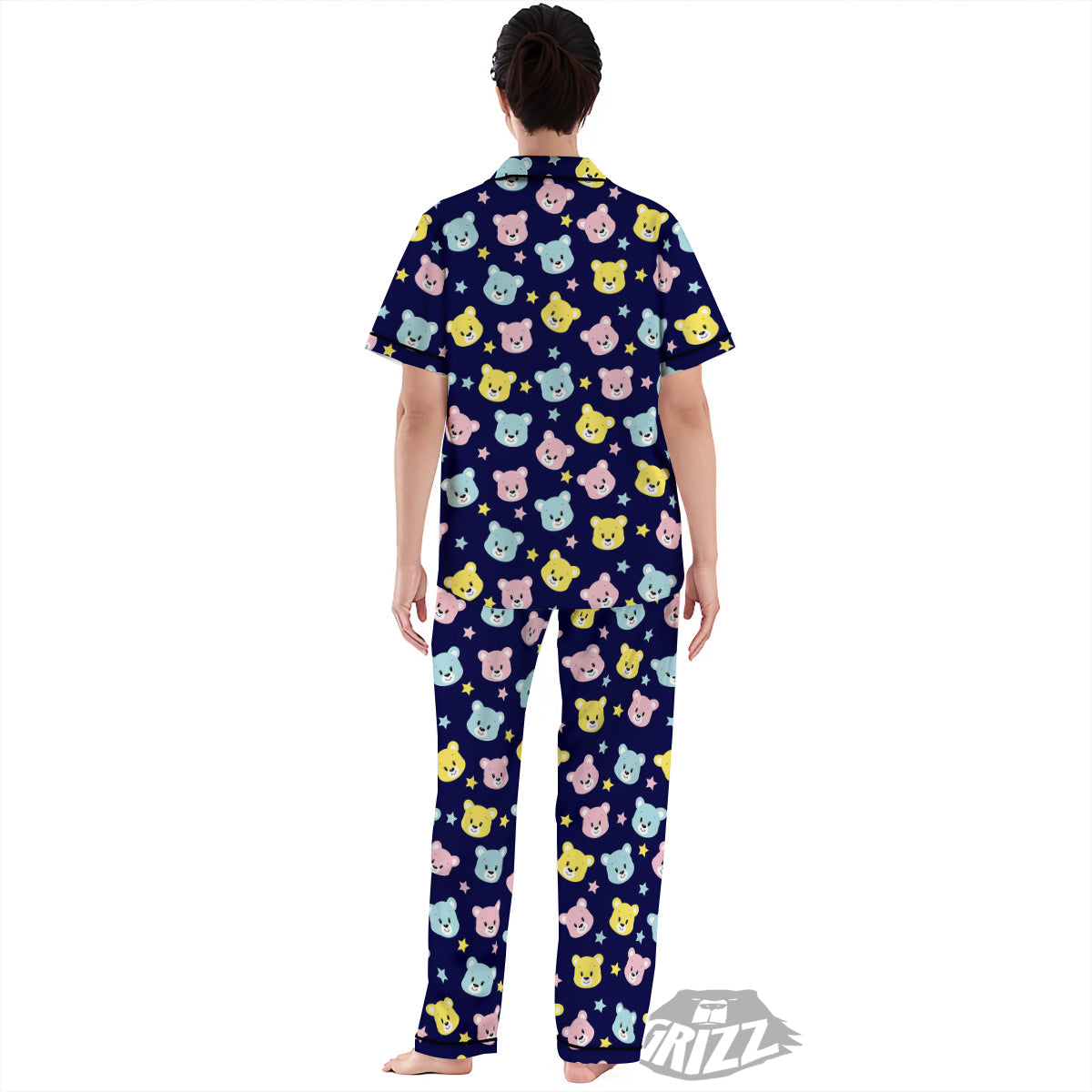 Emoji Bear Print Pattern Women's Pajamas Set-grizzshop