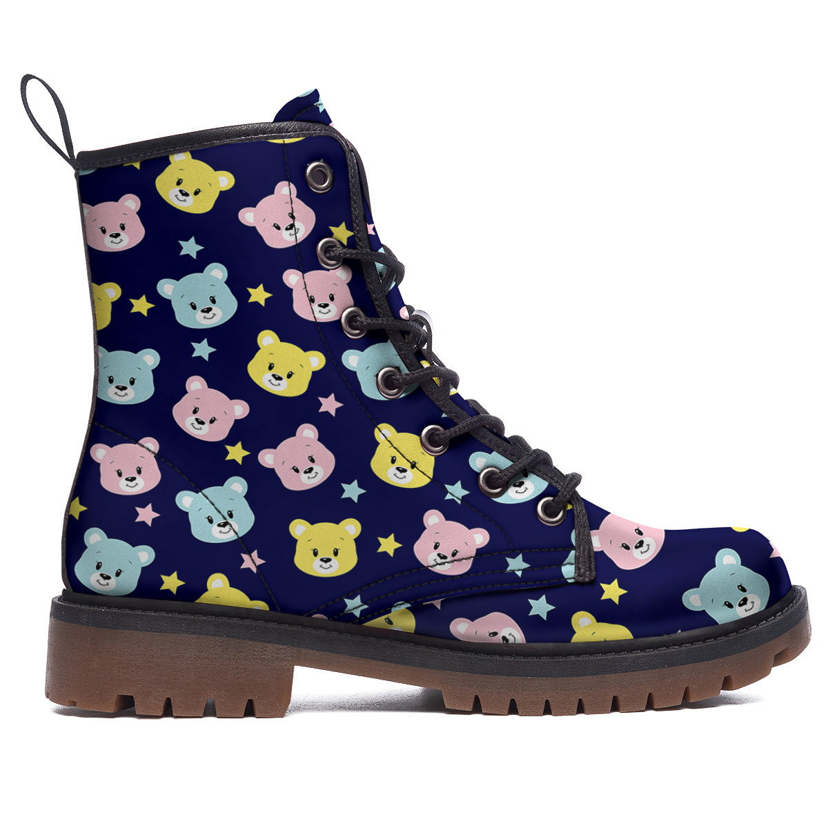 Emoji Bear Print Pattern Work Boots-grizzshop