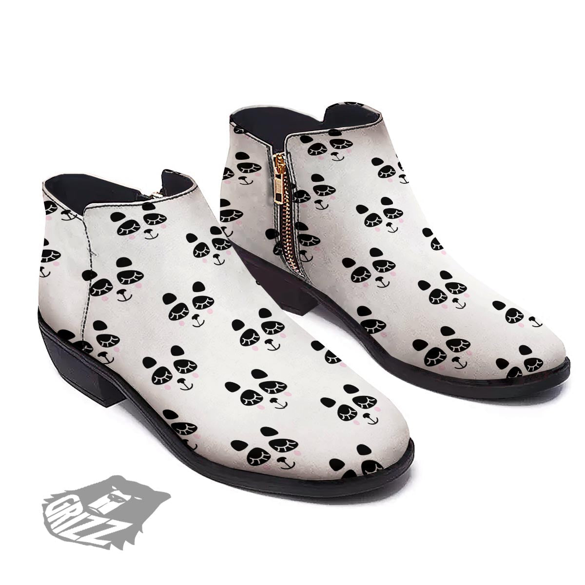 Emoji Bear Sleeping Print Pattern Ankle Boots-grizzshop