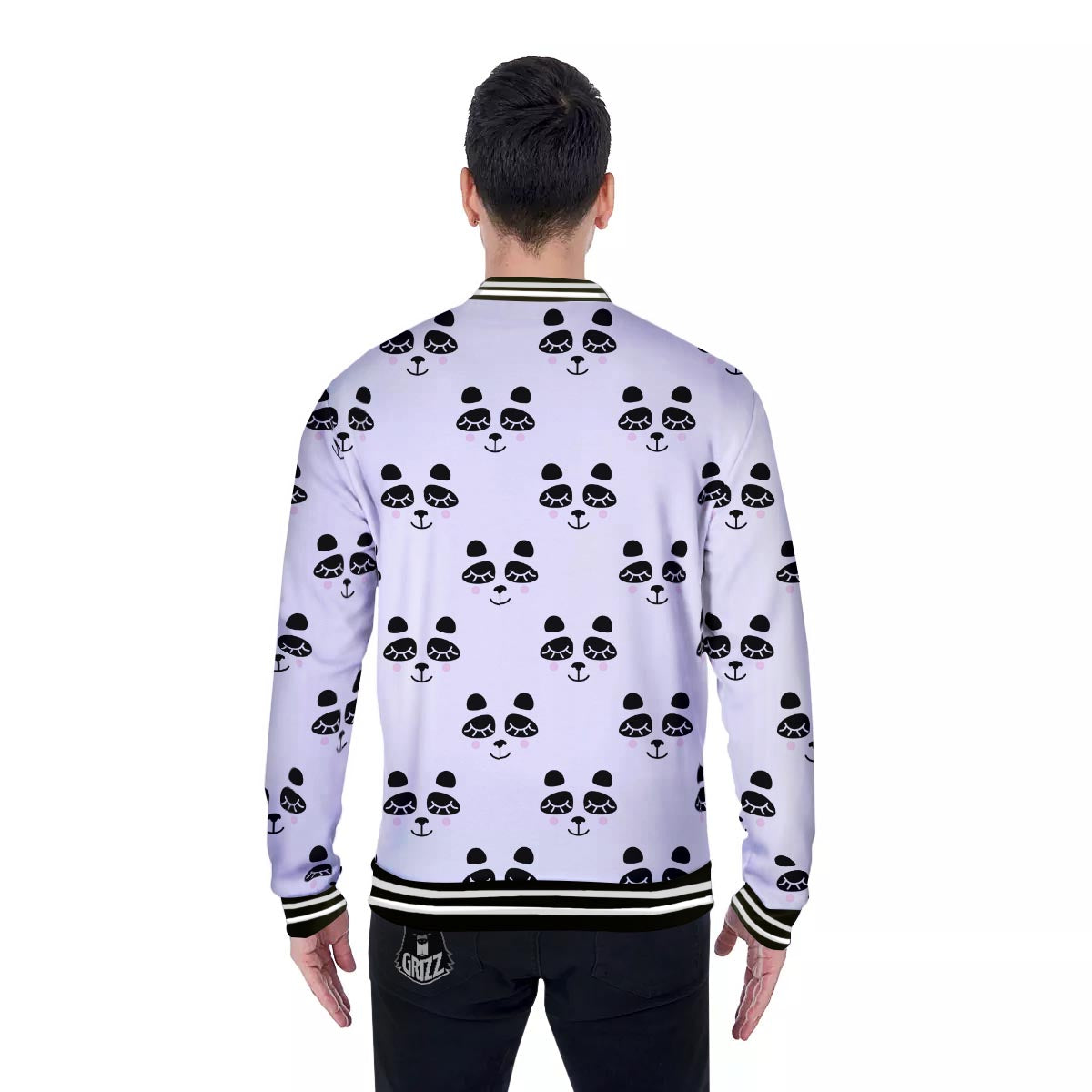 Emoji Bear Sleeping Print Pattern Baseball Jacket-grizzshop