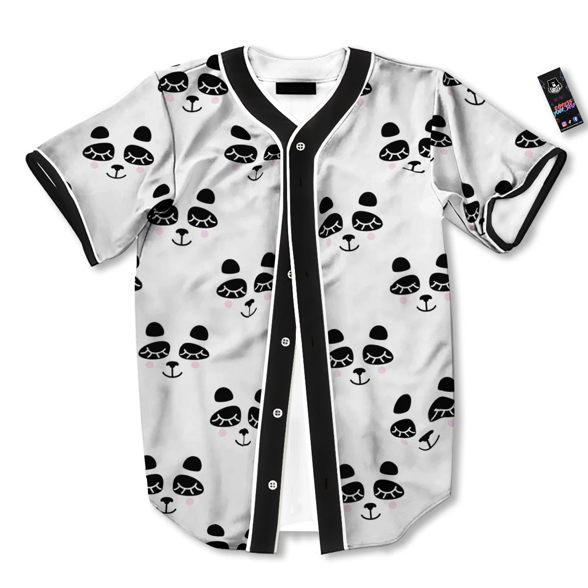 Emoji Bear Sleeping Print Pattern Baseball Jersey-grizzshop