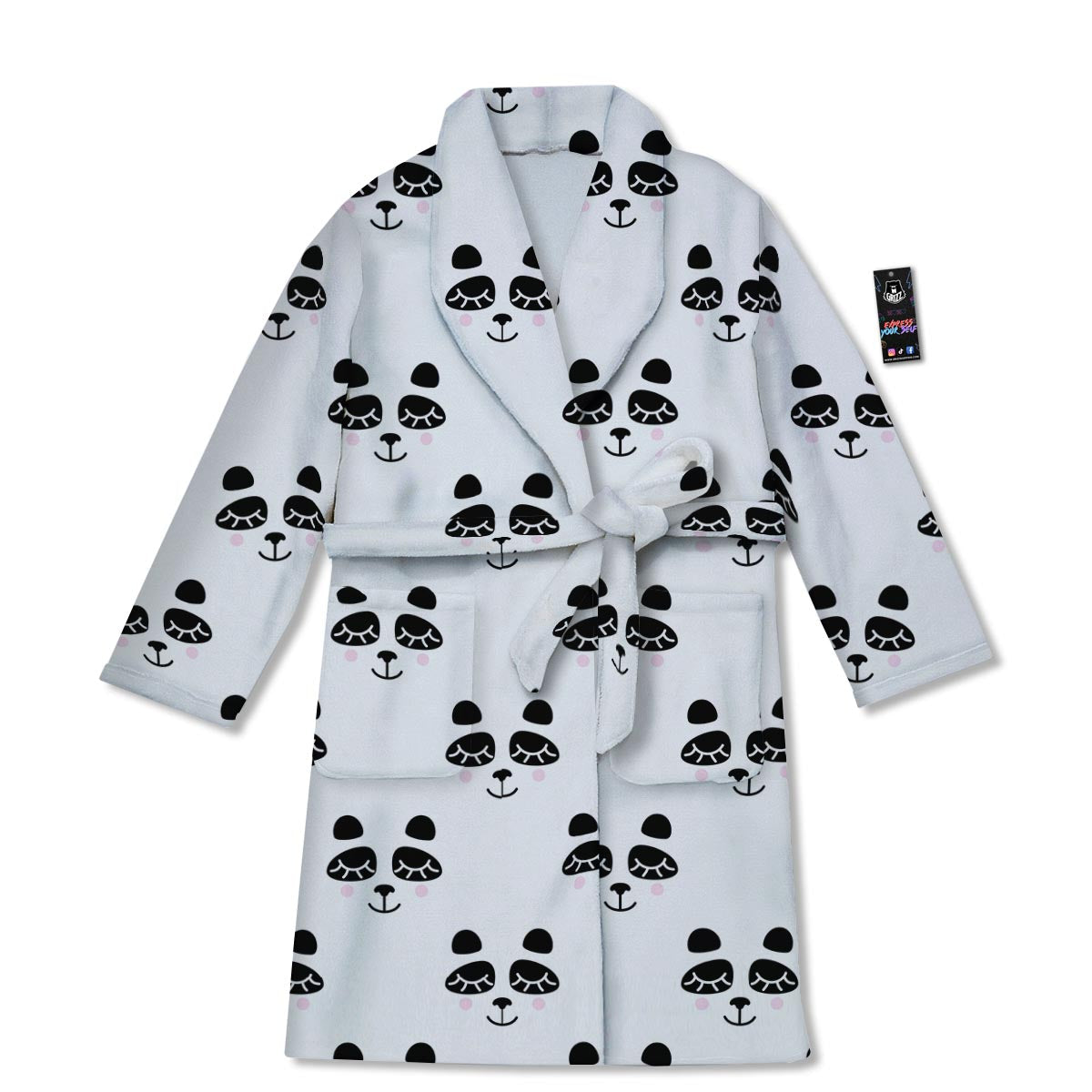 Emoji Bear Sleeping Print Pattern Bathrobe-grizzshop