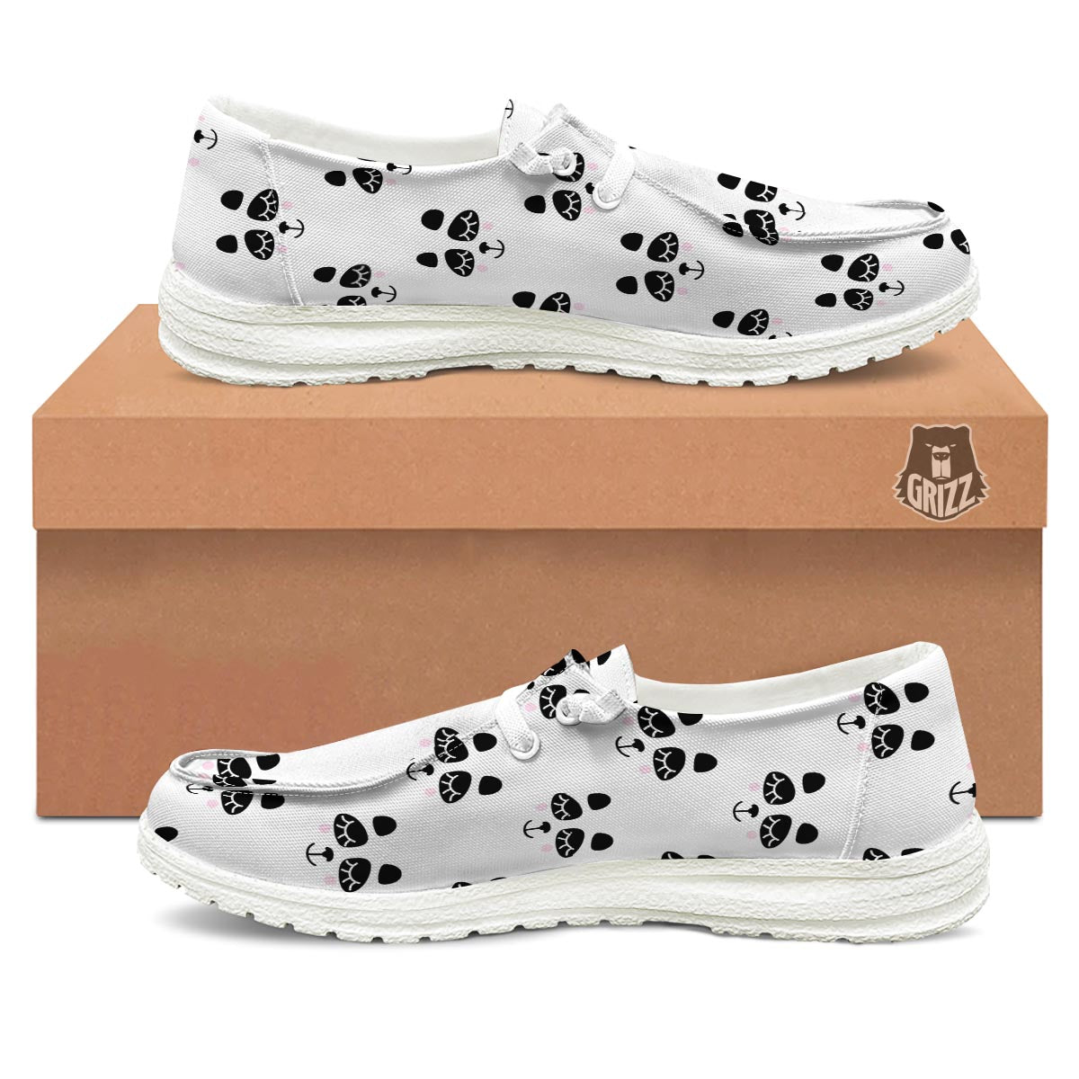 Emoji Bear Sleeping Print Pattern Black Loafers-grizzshop