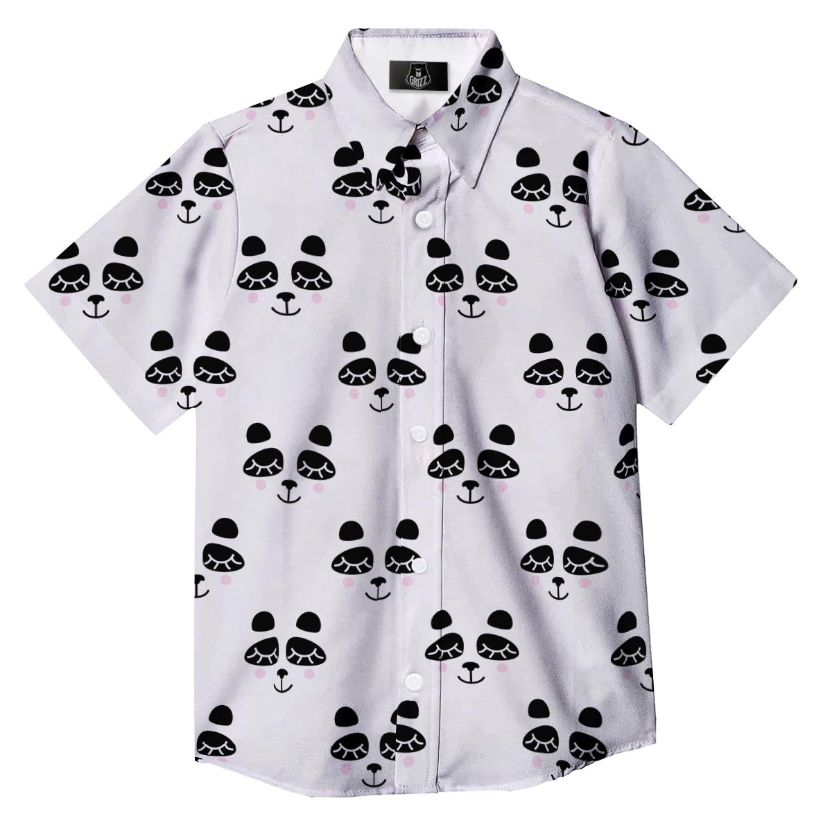 Emoji Bear Sleeping Print Pattern Button Up Shirt-grizzshop