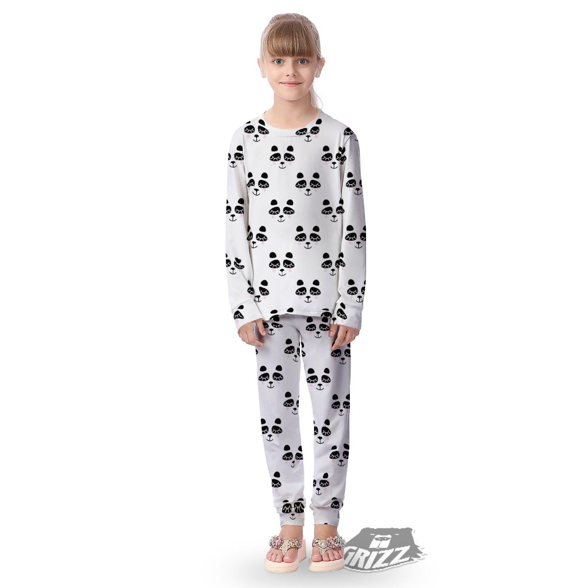 Emoji Bear Sleeping Print Pattern Kid's Pajamas-grizzshop