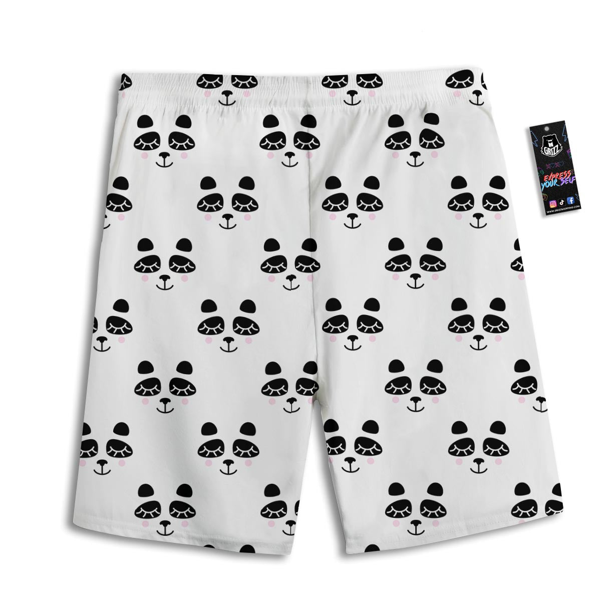 Emoji Bear Sleeping Print Pattern Men's Athletic Shorts