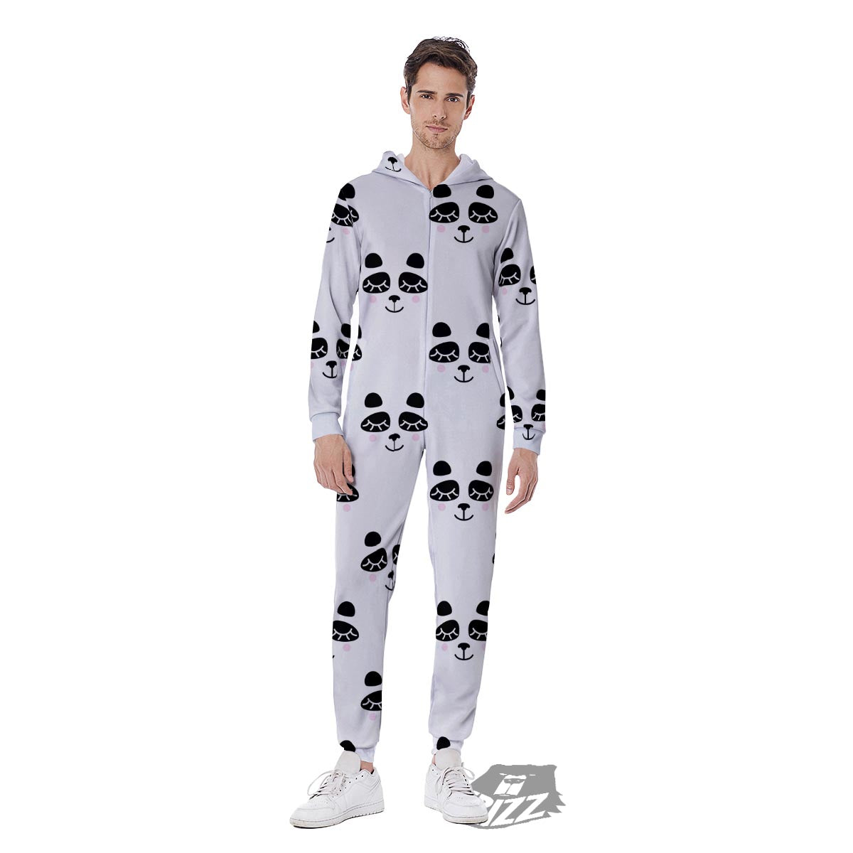 Emoji Bear Sleeping Print Pattern Men's Jumpsuit-grizzshop