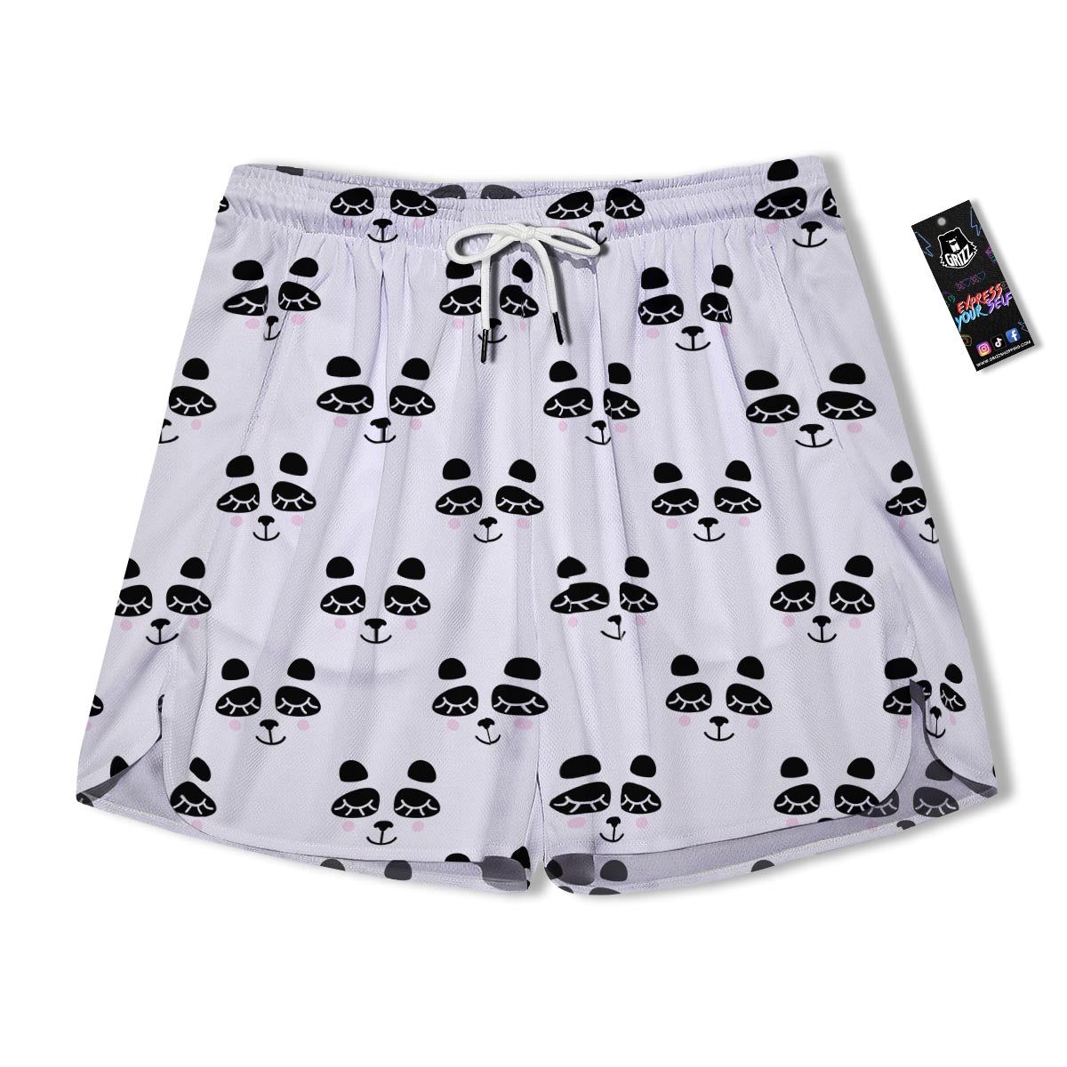 Emoji Bear Sleeping Print Pattern Men's Running Shorts-grizzshop