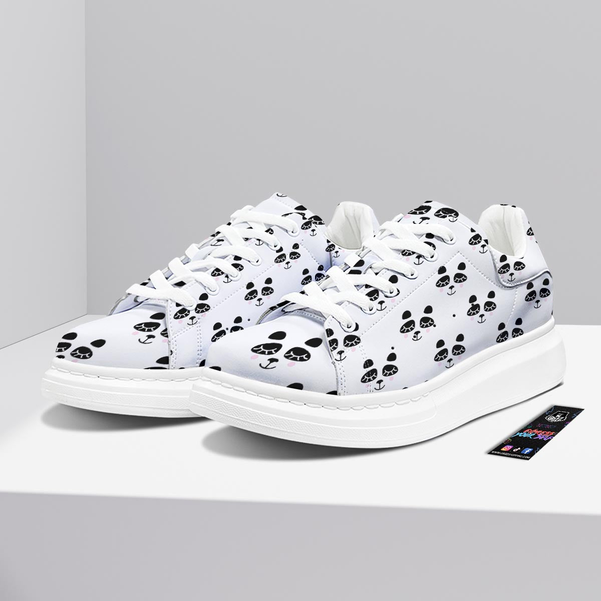 Emoji Bear Sleeping Print Pattern Platform Shoes-grizzshop