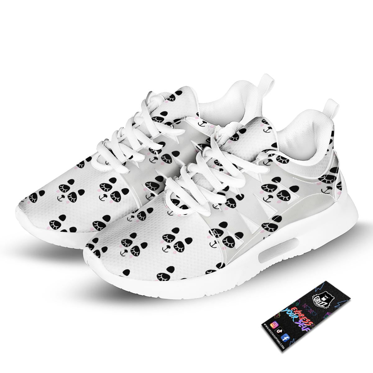 Emoji Bear Sleeping Print Pattern Tennis Shoes-grizzshop