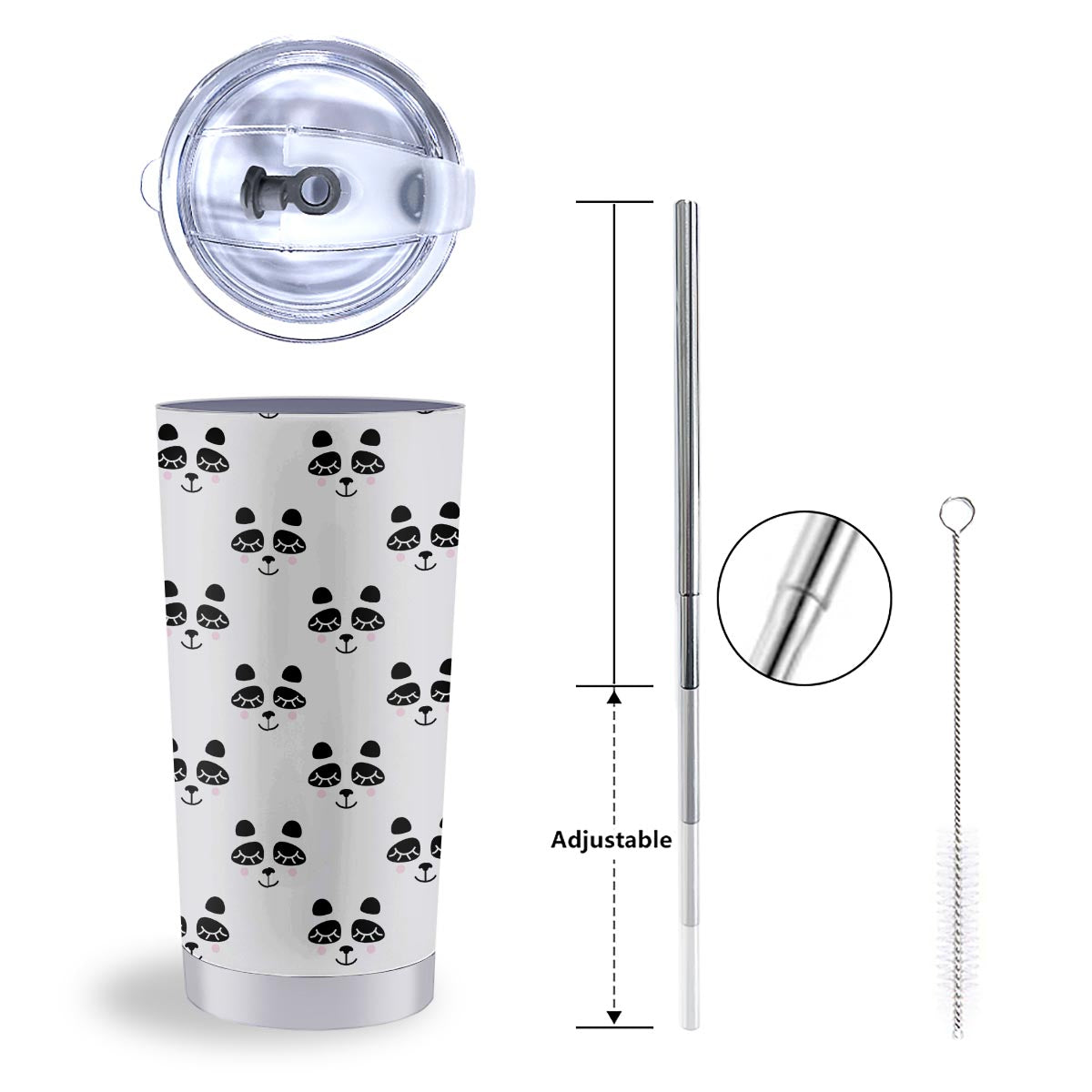 Emoji Bear Sleeping Print Pattern Tumbler-grizzshop