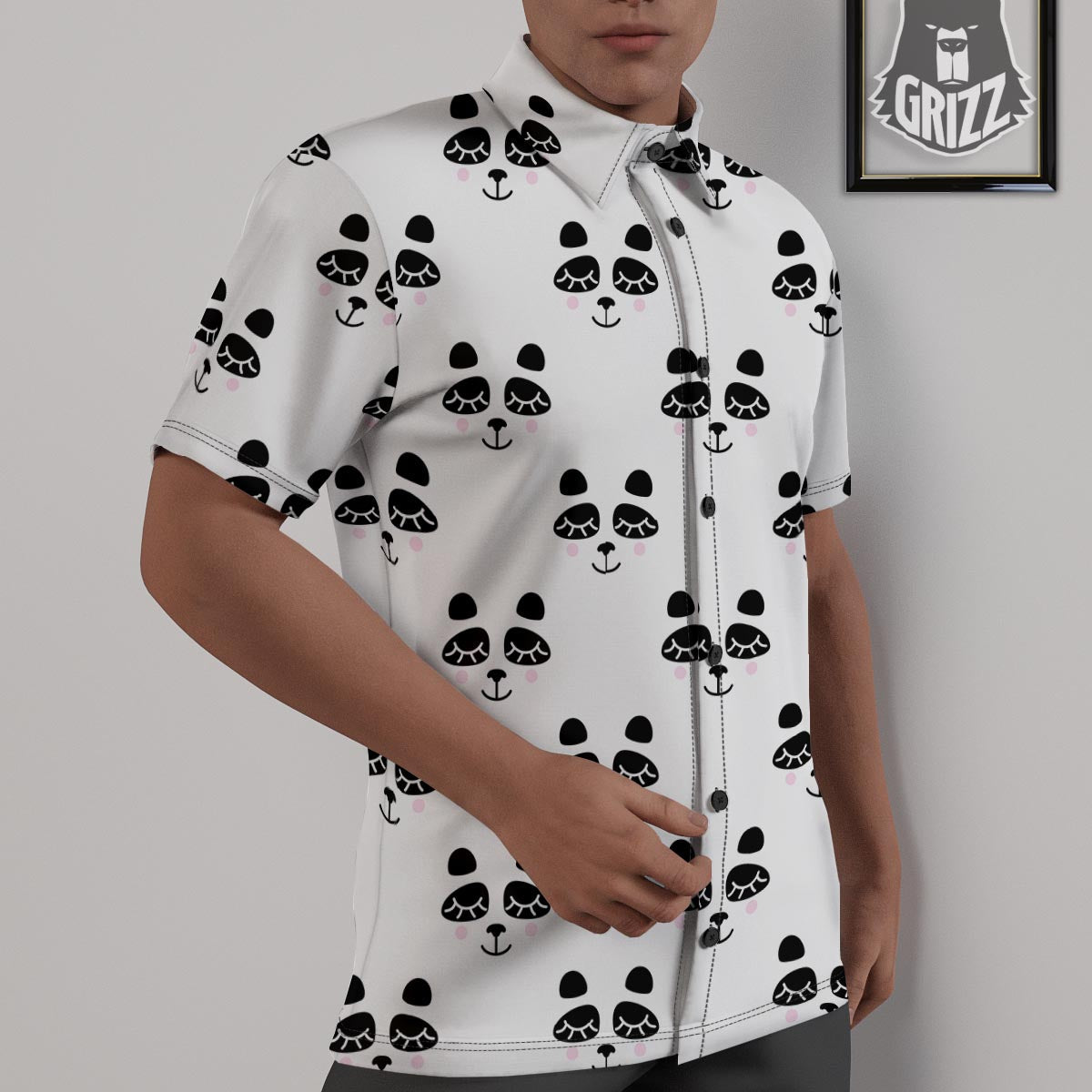 Emoji Bear Sleeping Print Pattern Untucked Shirts-grizzshop