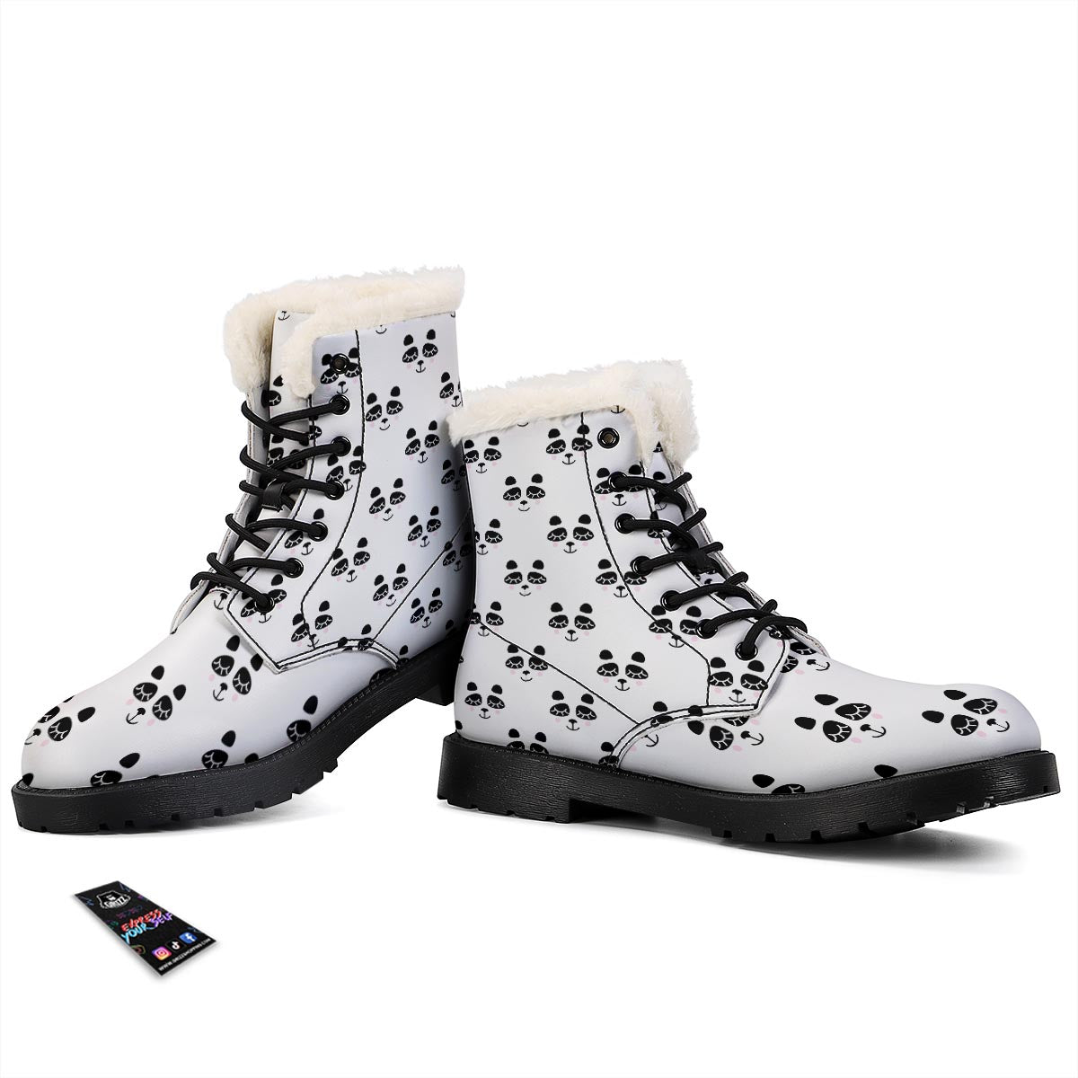 Emoji Bear Sleeping Print Pattern Winter Boots-grizzshop