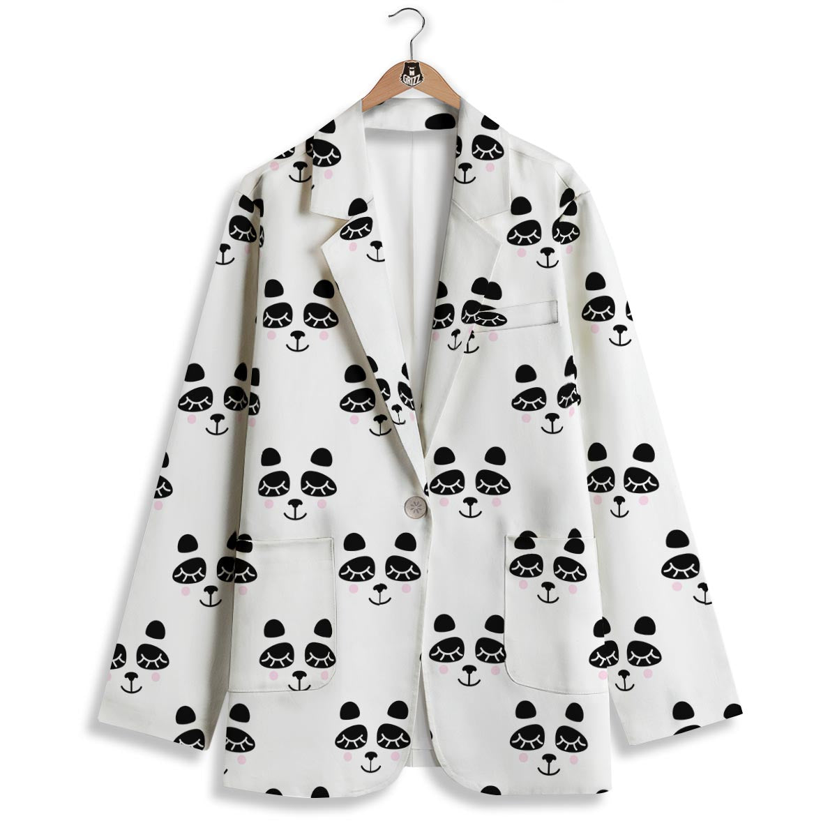 Emoji Bear Sleeping Print Pattern Women's Blazer-grizzshop