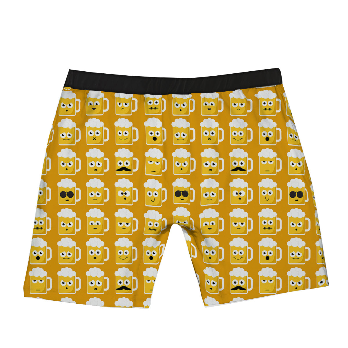Emoji Beer Mugs Yellow Print Pattern Boxer Briefs-grizzshop