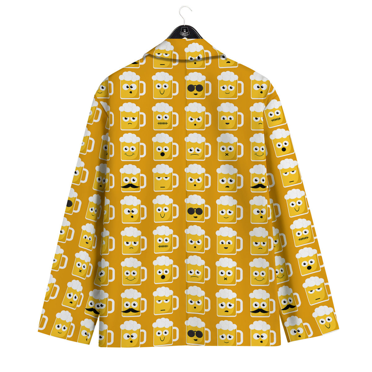 Emoji Beer Mugs Yellow Print Pattern Men's Sport Coat-grizzshop