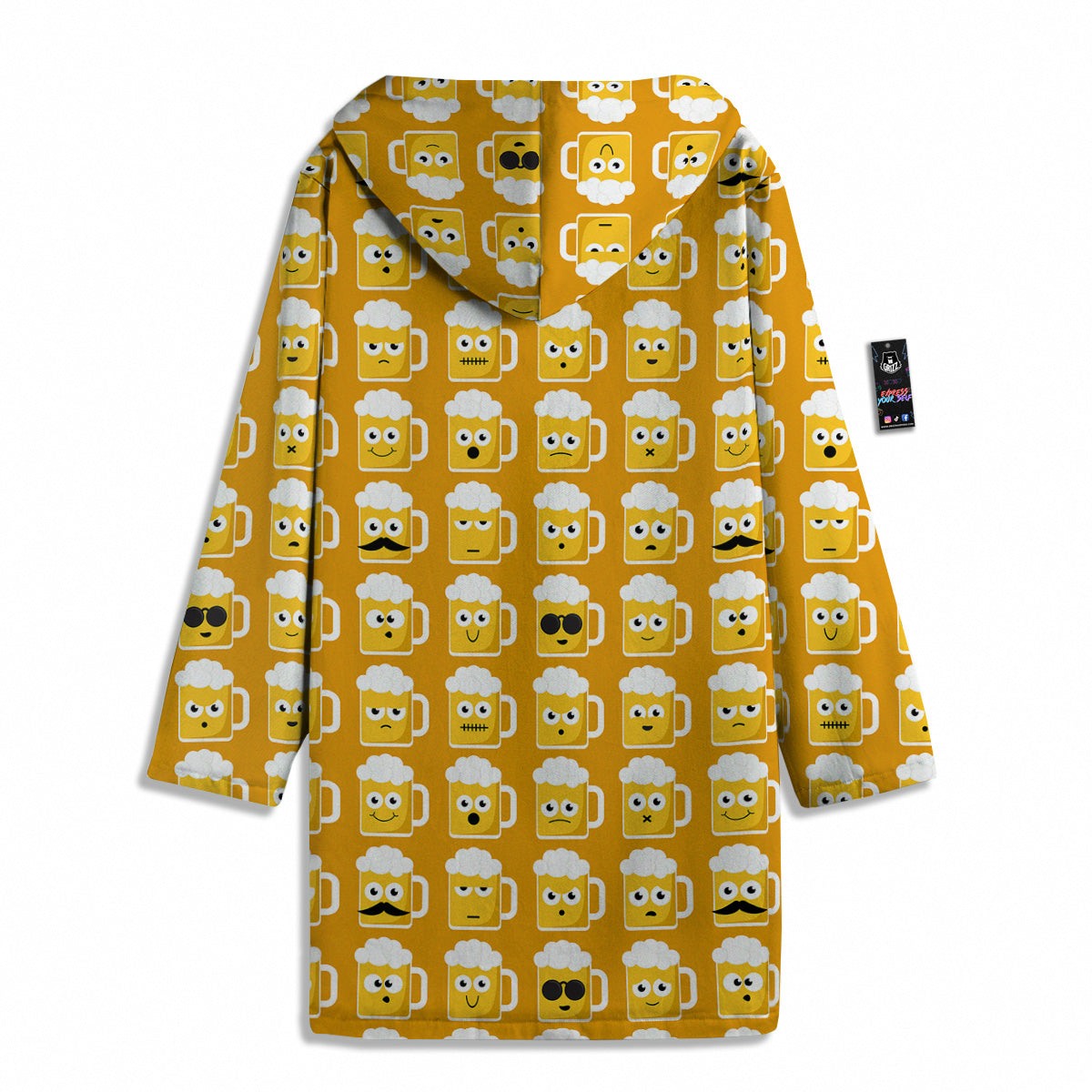 Emoji Beer Mugs Yellow Print Pattern Men's Windbreaker Jacket-grizzshop