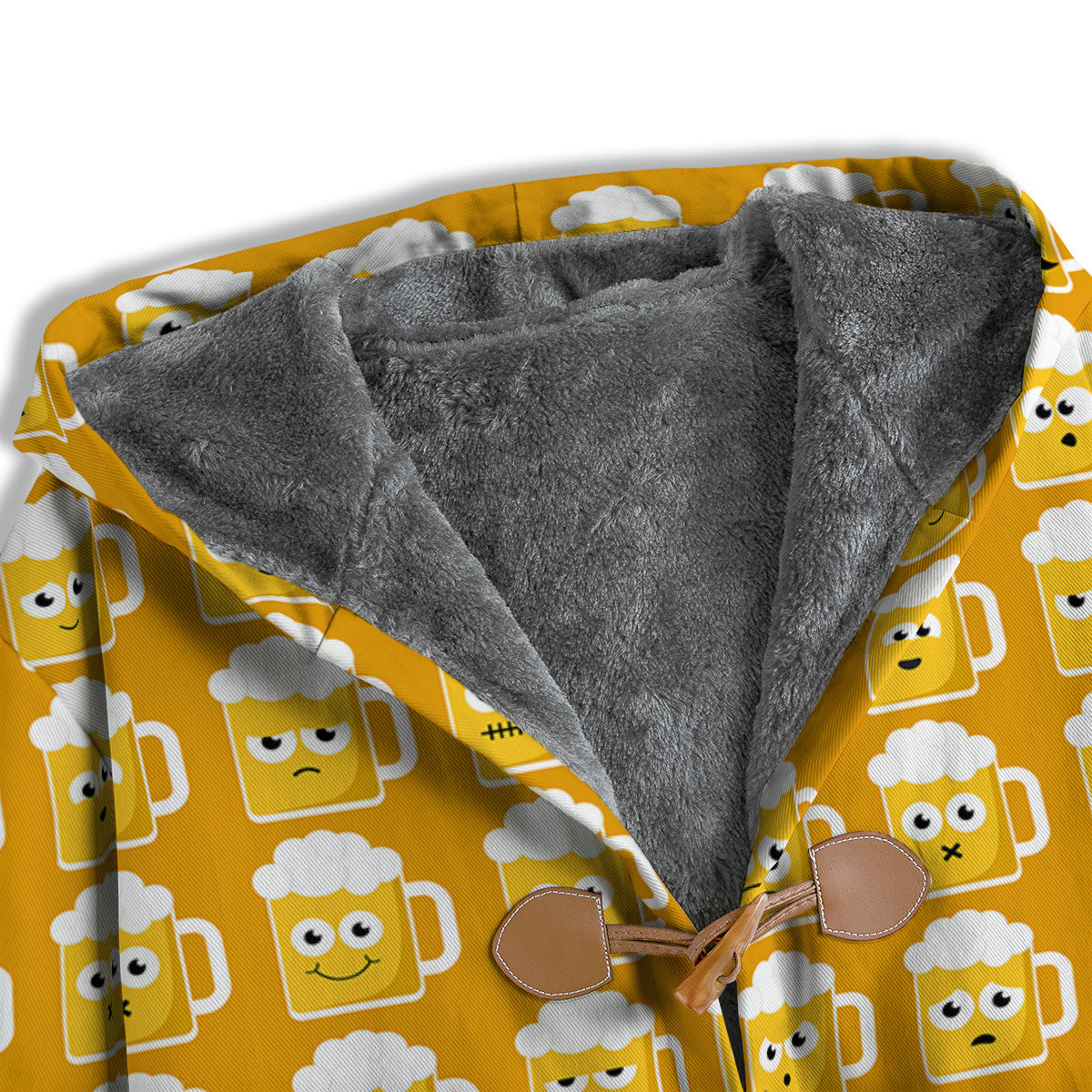 Emoji Beer Mugs Yellow Print Pattern Men's Windbreaker Jacket-grizzshop