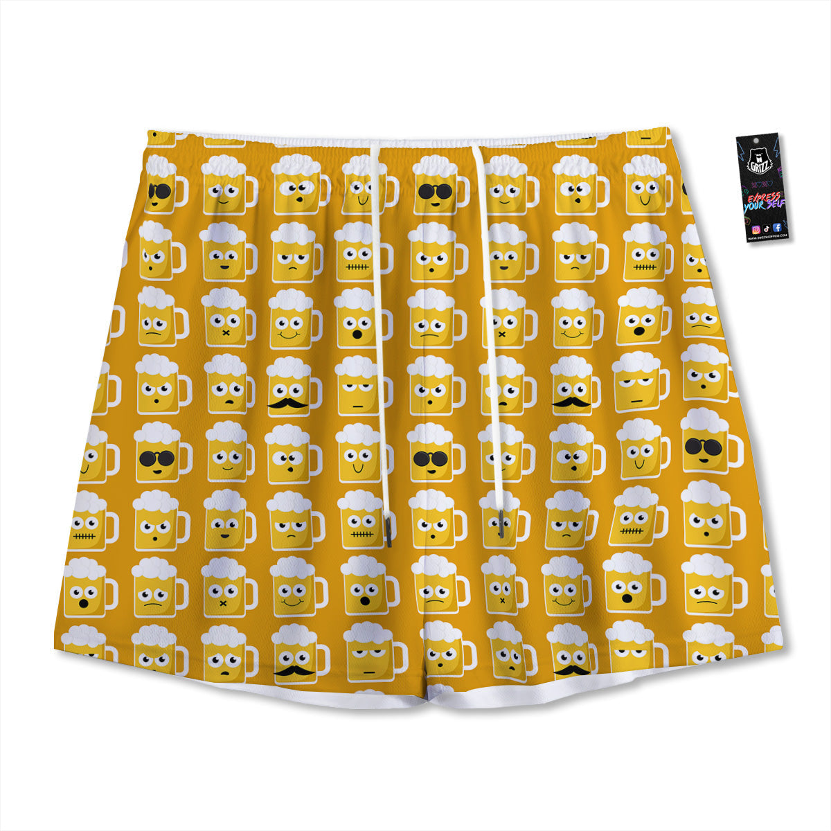 Halloween Cute Dino Print Pattern Mesh Shorts