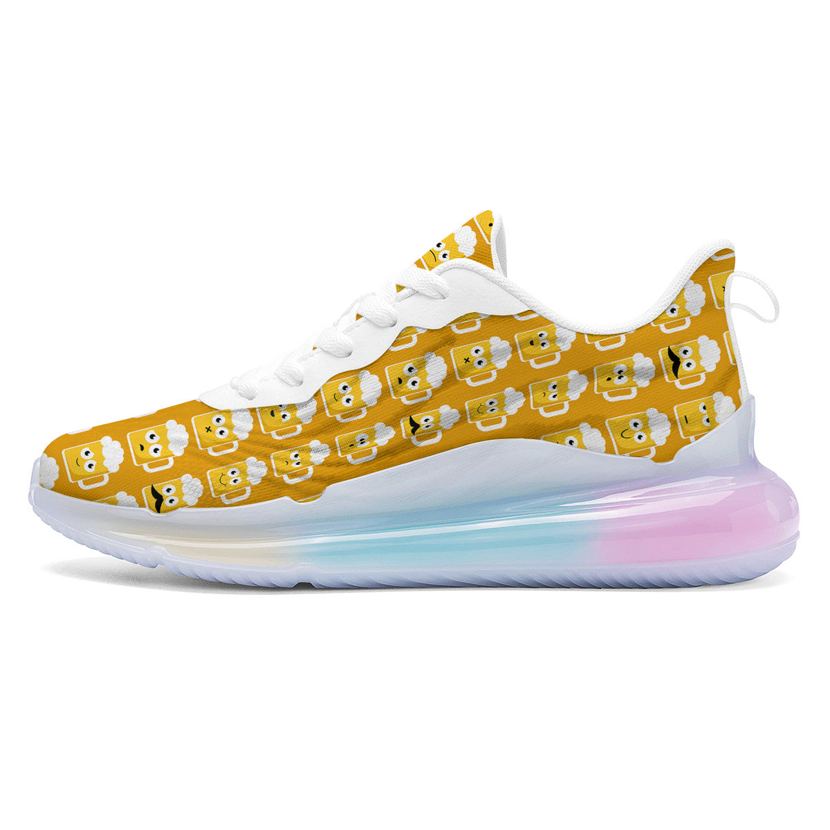 Emoji Beer Mugs Yellow Print Pattern Running Sneakers-grizzshop