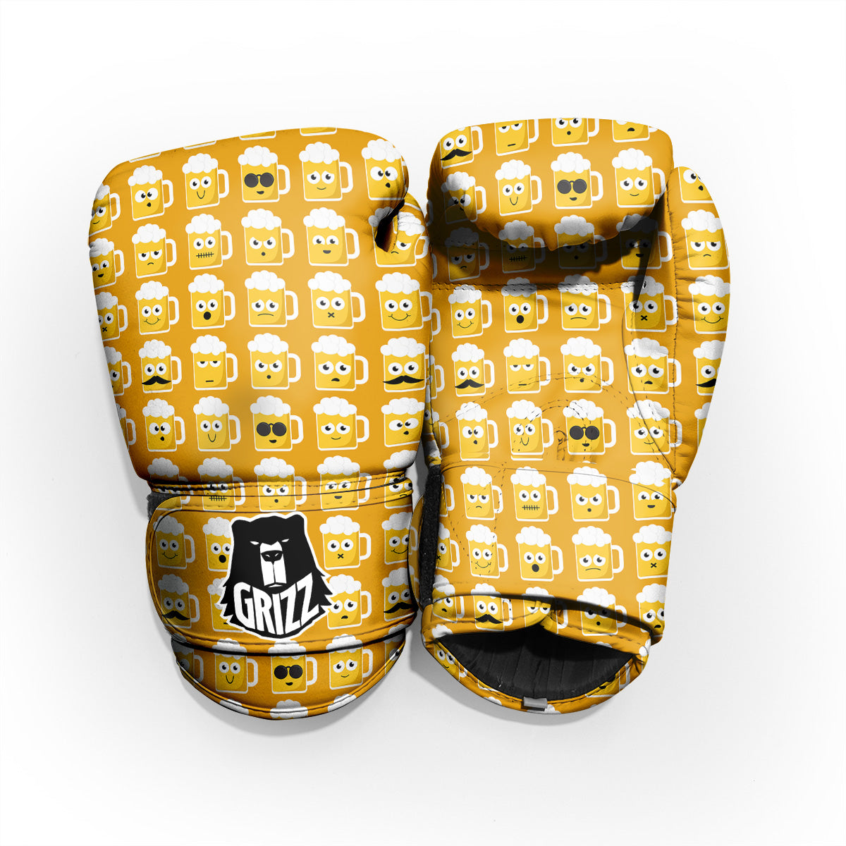 Emoji Beer Mugs Yellow Print Pattern Pro Boxing Glove