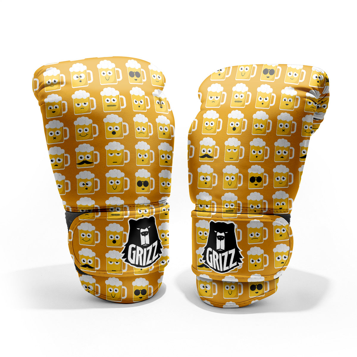 Emoji Beer Mugs Yellow Print Pattern Pro Boxing Glove