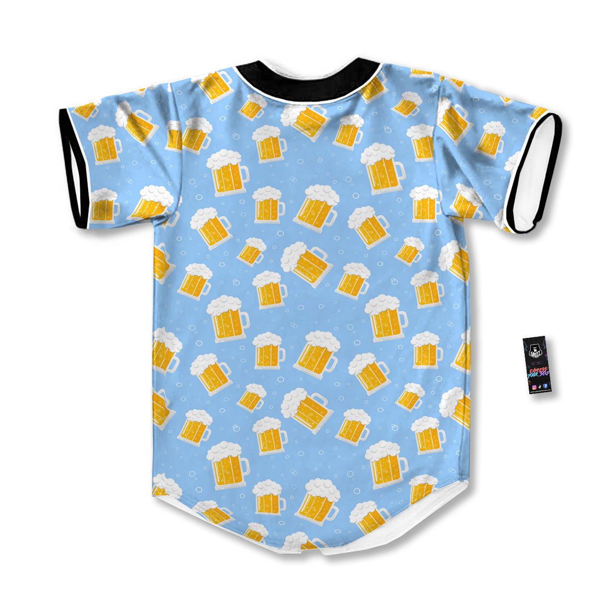 Emoji Beer Print Pattern Baseball Jersey-grizzshop