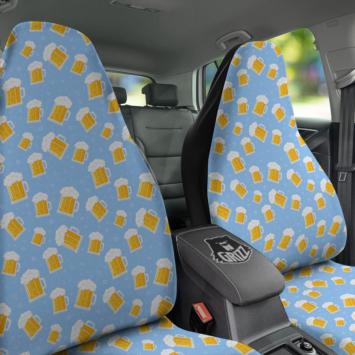 Emoji Beer Print Pattern Car Seat Covers-grizzshop