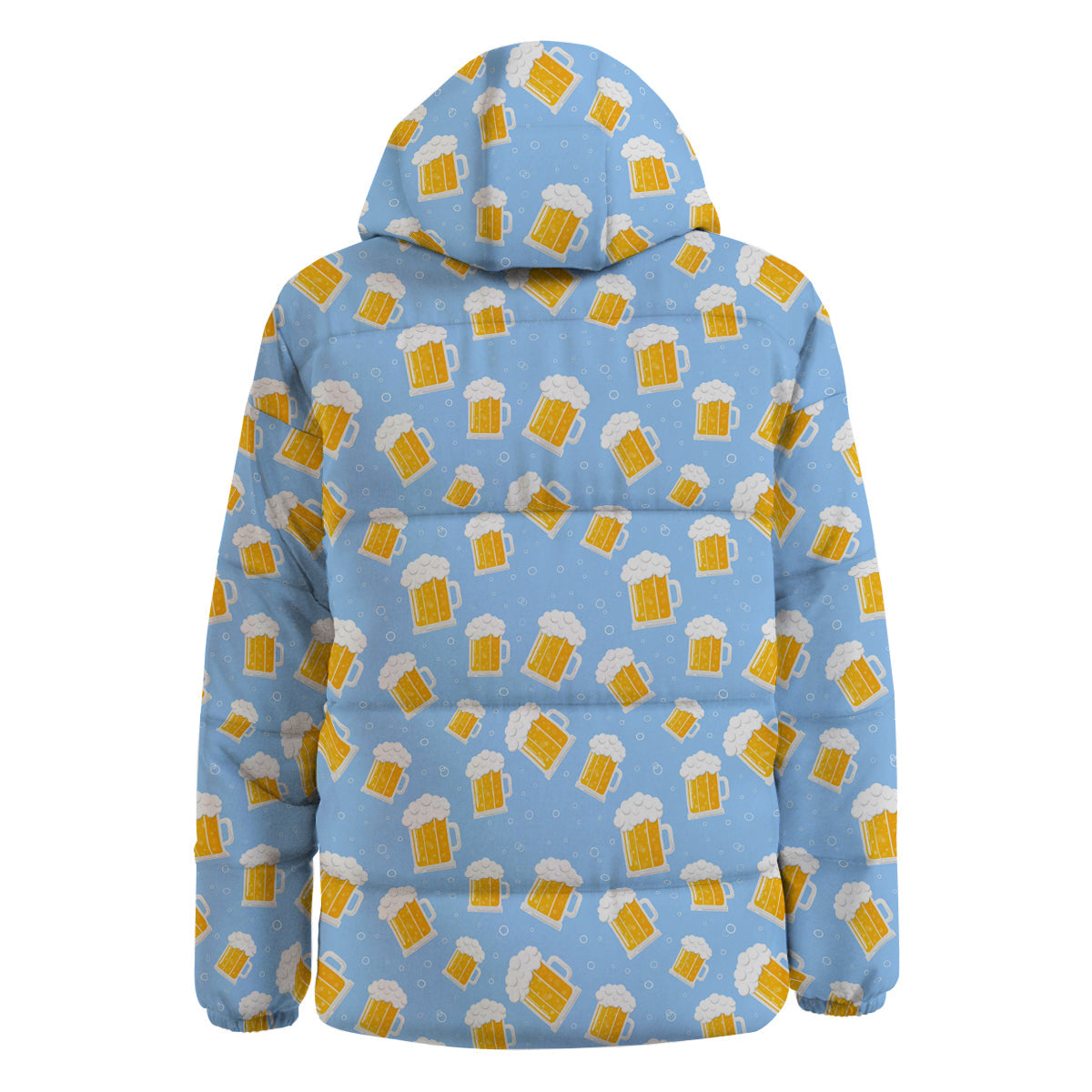 Emoji Beer Print Pattern Down Jacket-grizzshop