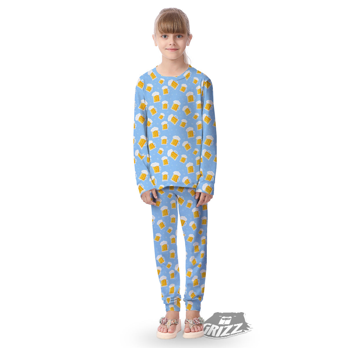 Emoji Beer Print Pattern Kid's Pajamas-grizzshop