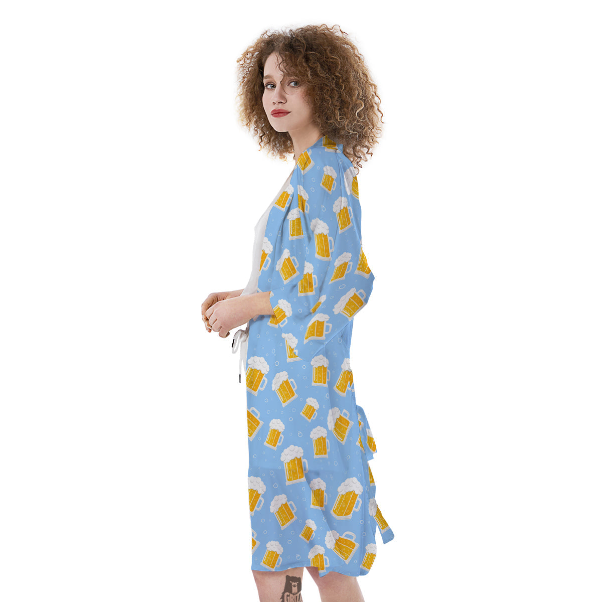 Emoji Beer Print Pattern Kimono-grizzshop