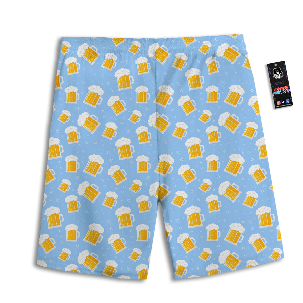 Emoji Beer Print Pattern Men's Athletic Shorts