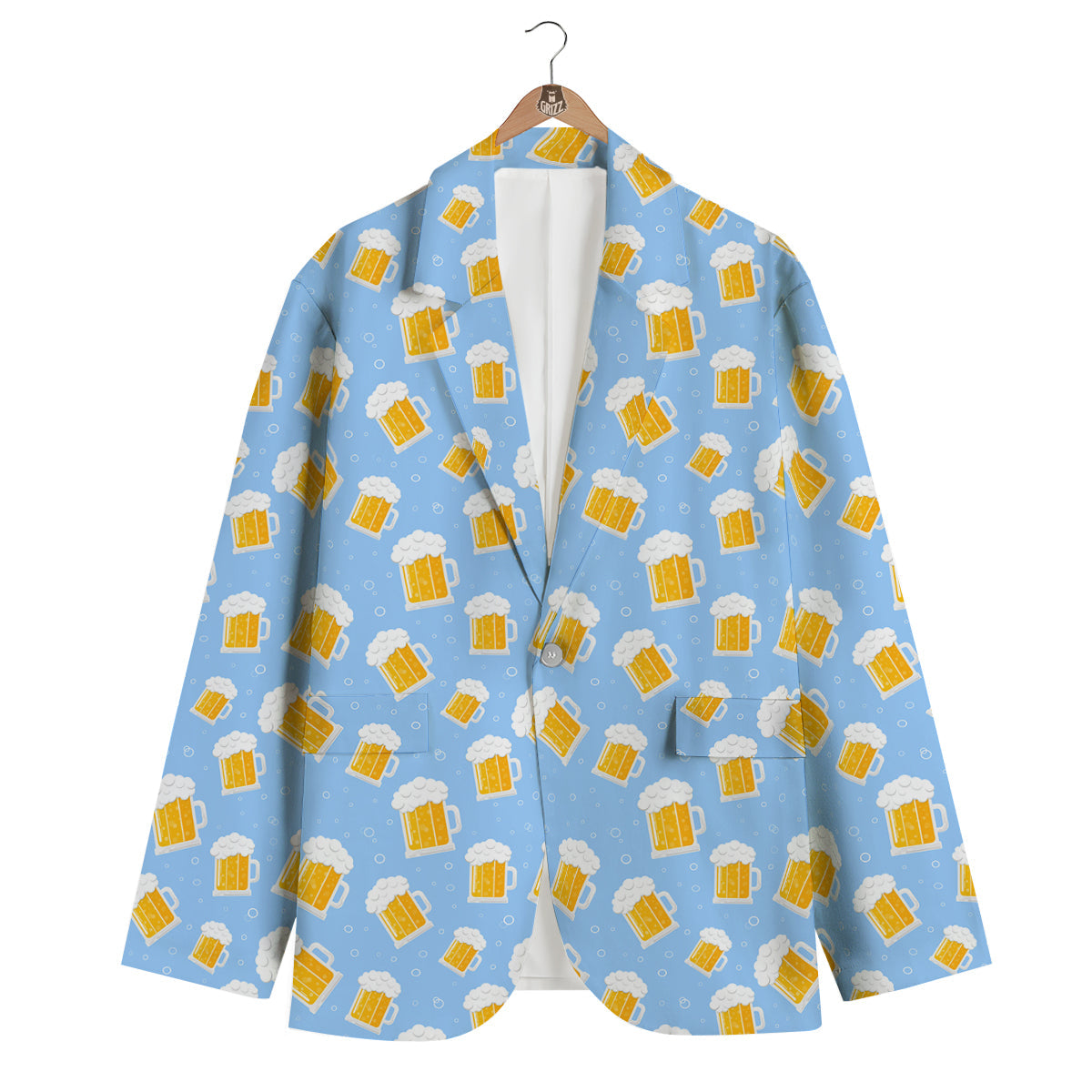 Emoji Beer Print Pattern Men's Blazer-grizzshop