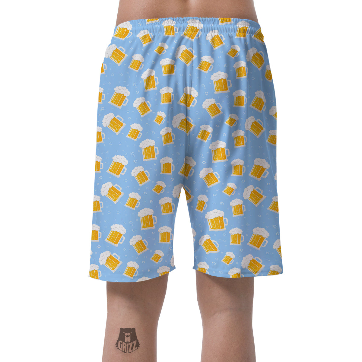 Emoji Beer Print Pattern Men's Shorts-grizzshop