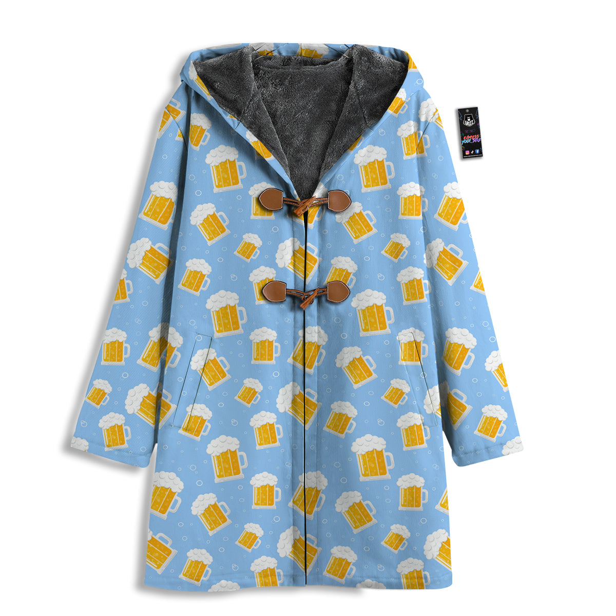 Emoji Beer Print Pattern Men's Windbreaker Jacket-grizzshop