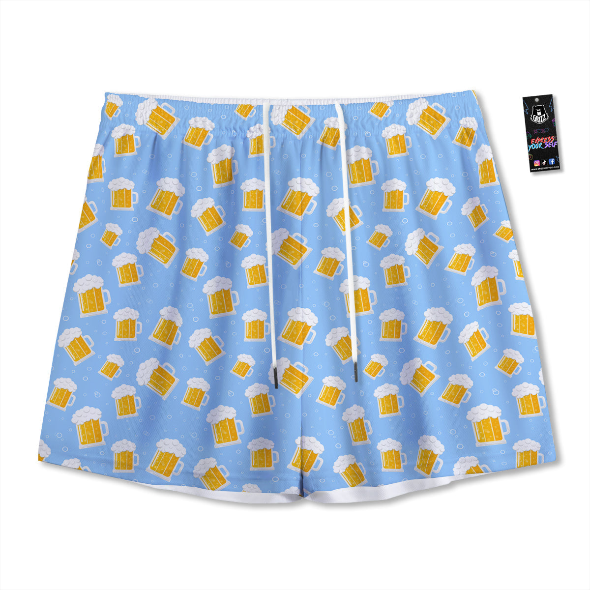 French Bulldog Faces Print Pattern Mesh Shorts