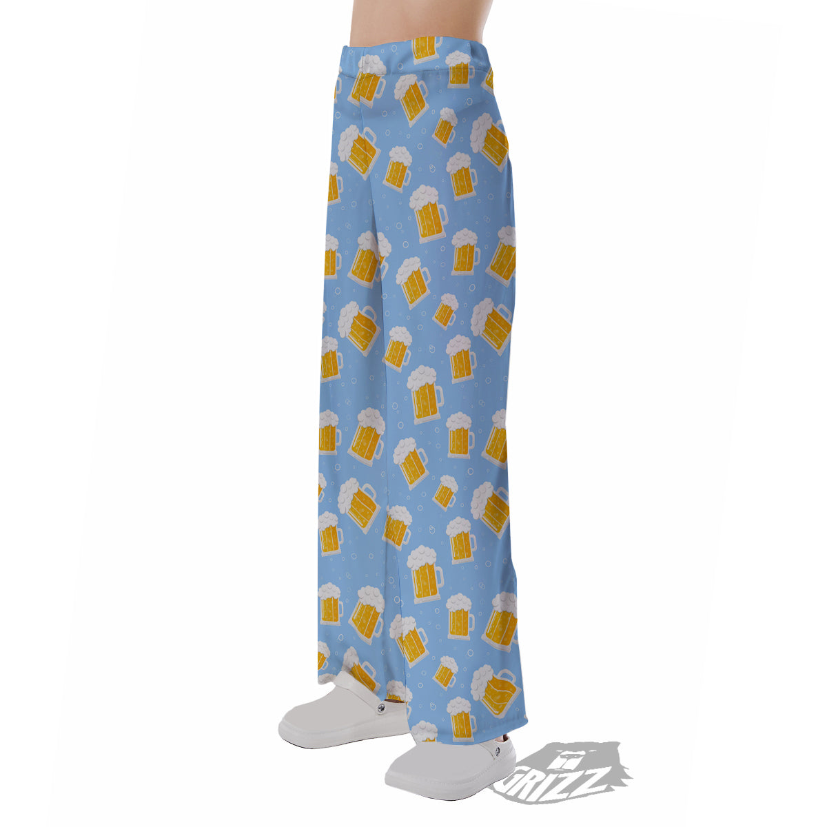 Emoji Beer Print Pattern Pajama Pants-grizzshop