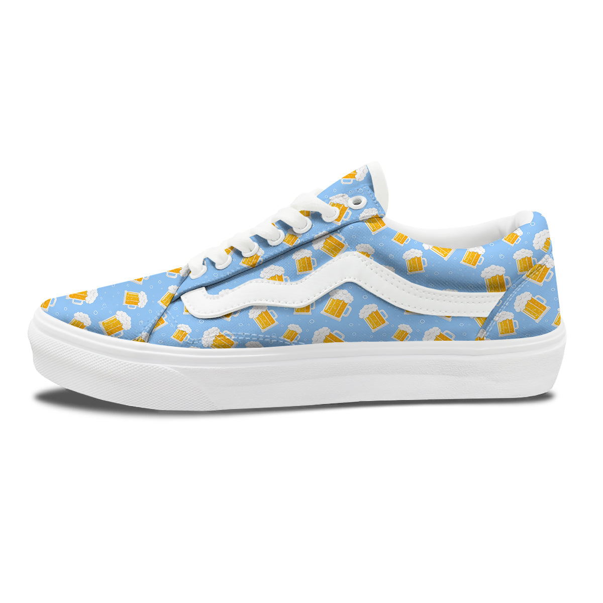Emoji Beer Print Pattern Skate Shoes-grizzshop